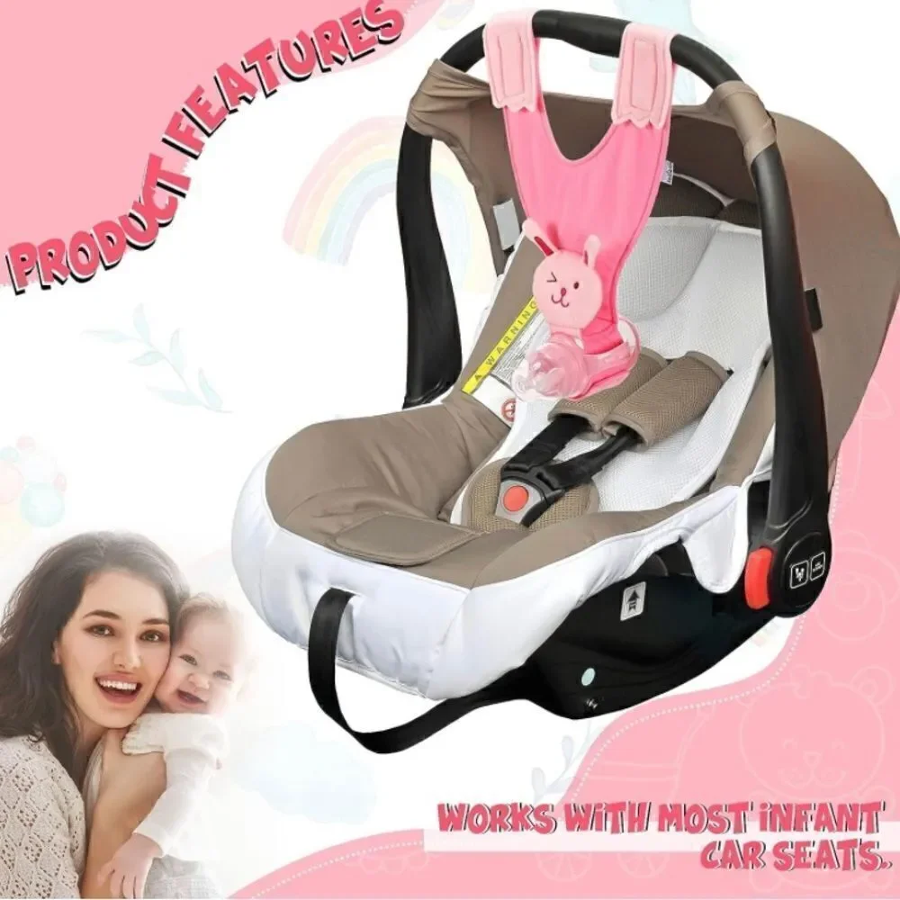 Kakiblin Hands Free Baby Bottle Holder, Pink Bunny